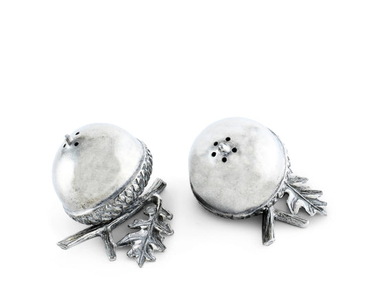 Pewter Salt & Pepper Set - Acorn Oak Leaf