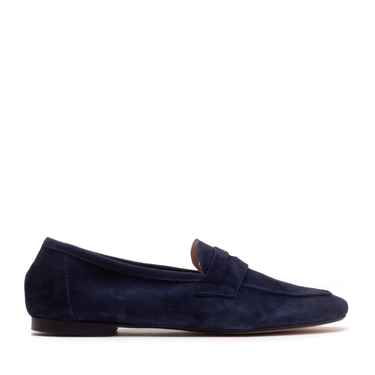 Paola Suede Moccasin Loafer - Navy