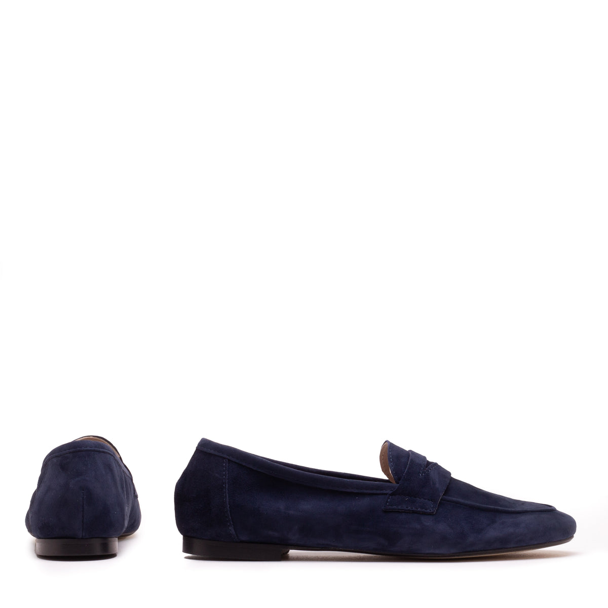 Paola Suede Moccasin Loafer - Navy