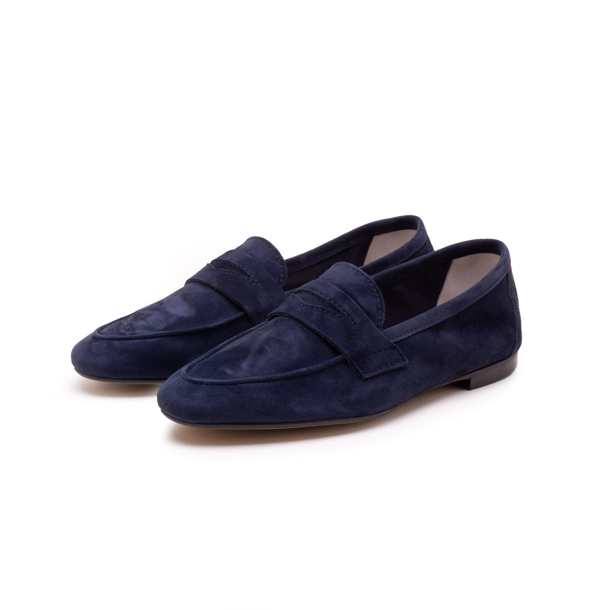 Paola Suede Moccasin Loafer - Navy