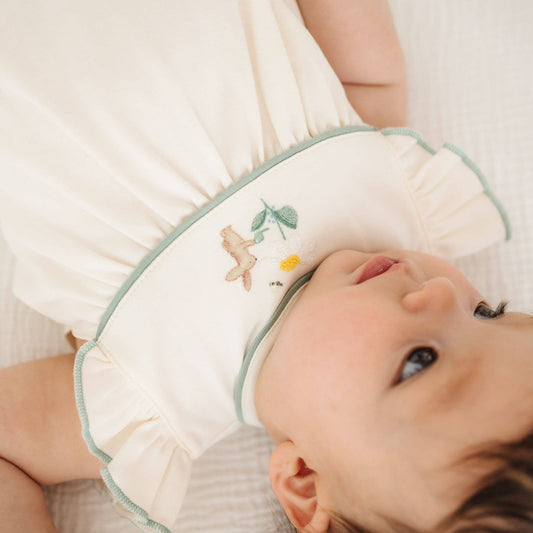 Bunny's Daisy Garden Embroidered Ruffle Diaper Cover Set