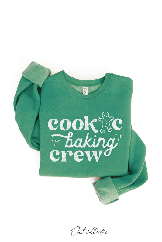 COOKIE BAKING CREW Graphic Sweatshirt: Emerald