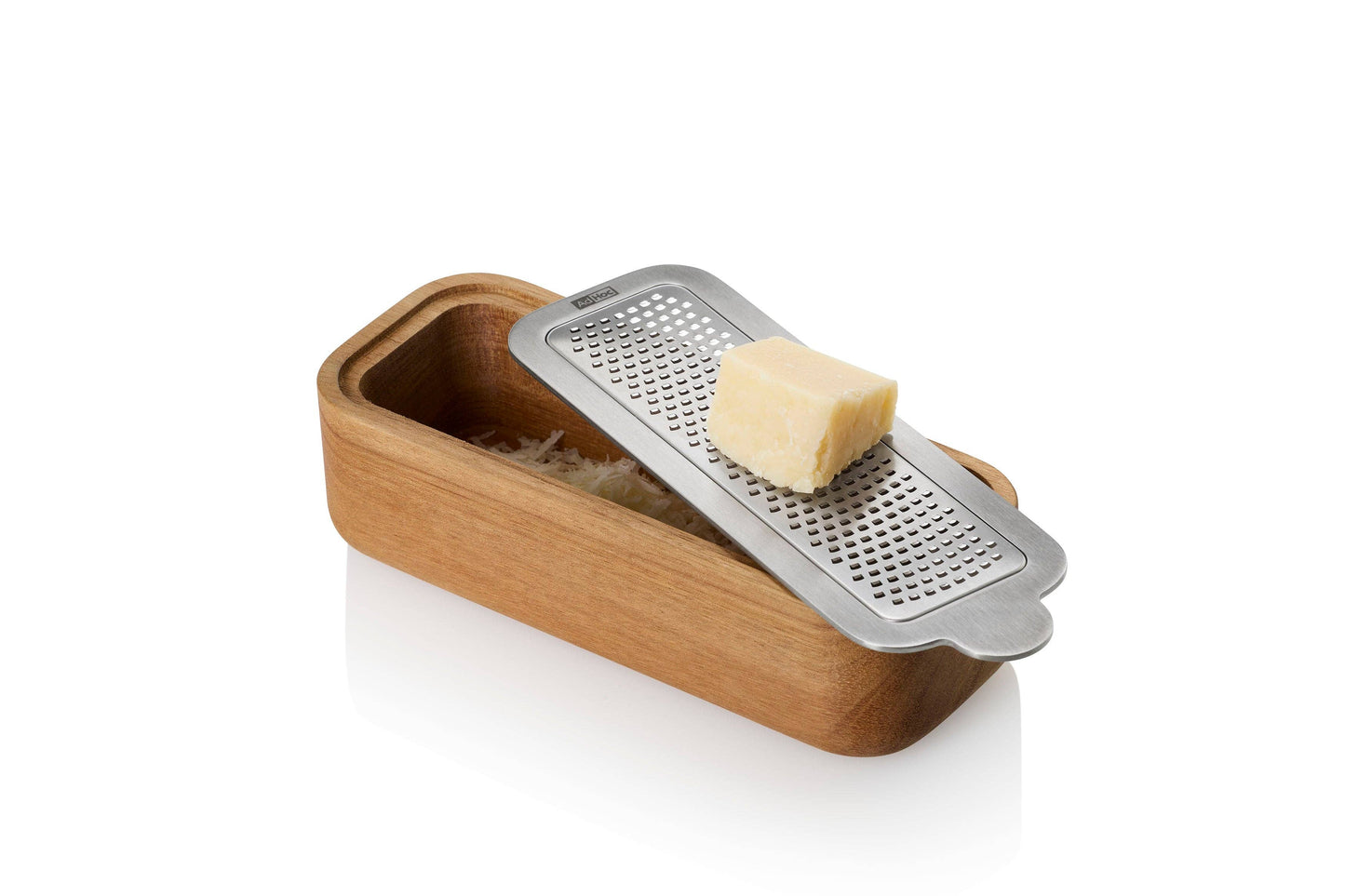 Rectangular Fine Grater with Wooden Bowl