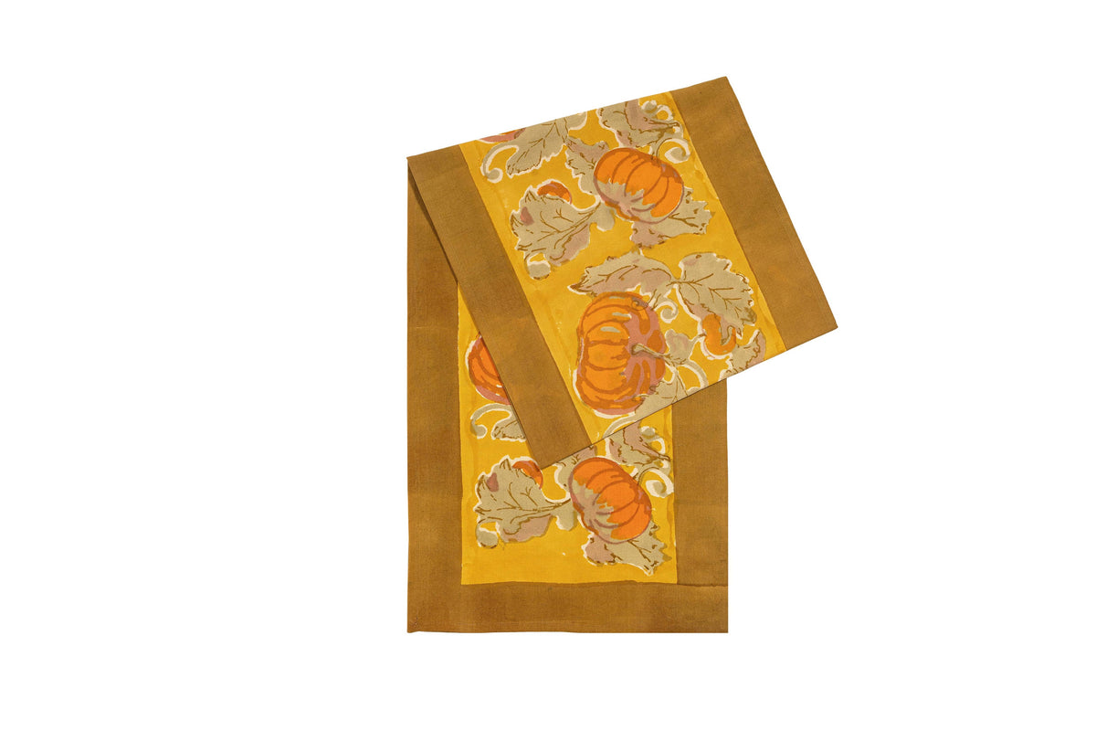 Table Runner - Pumpkin Orange/Mustard - 16" x 72"