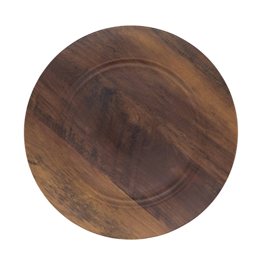 Sleek Faux Wood Charger Plate: Brown / 13"
