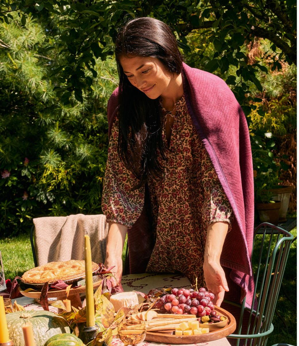 Harborview Herringbone Plum Blanket: Original