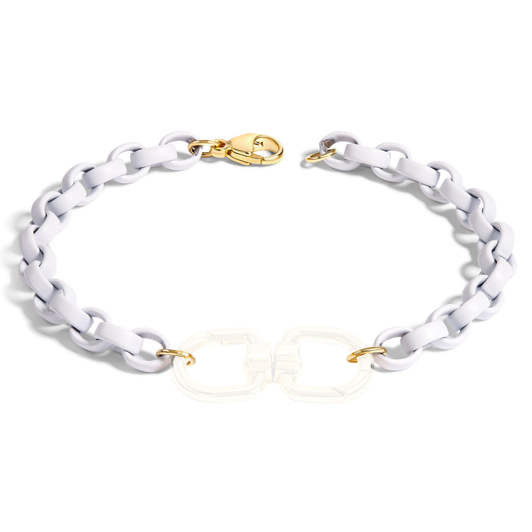 5.6mm Stainless Steel Pearl White Chain Hinge Bracelet