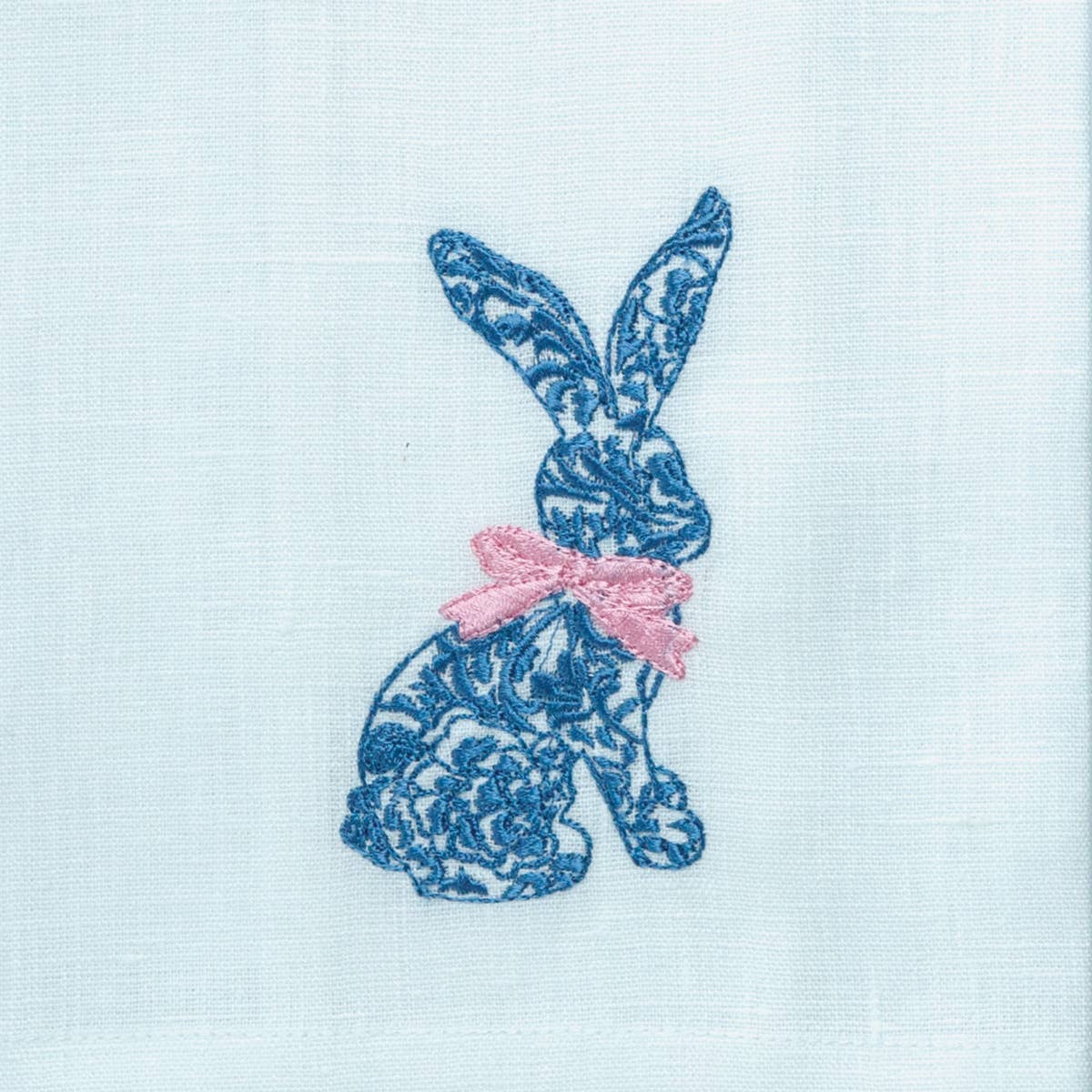 Blue Toile Bunny Towel