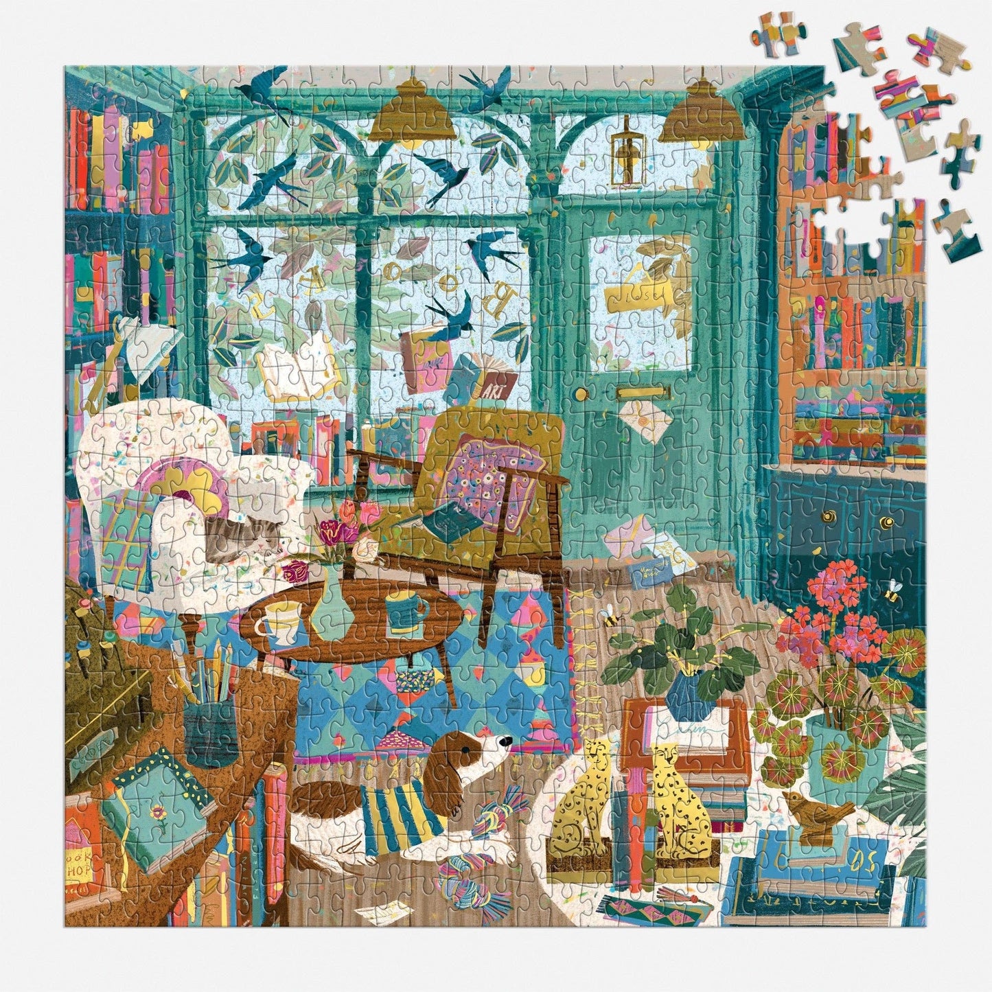500 Piece Foil Puzzles - Bookshop Afternoon