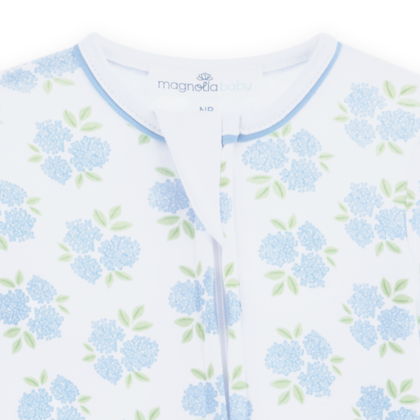 Dreamy Hydrangeas Print Zip Footie