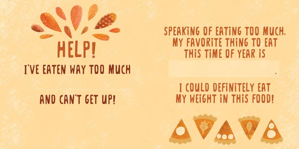 Thankful:  A Thanksgiving Fill in the Blank