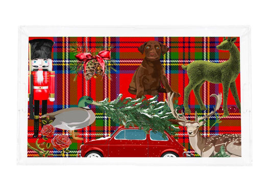 Arcylic Tray - Ultimate Christmas Plaid - 12.25" x 7.75"