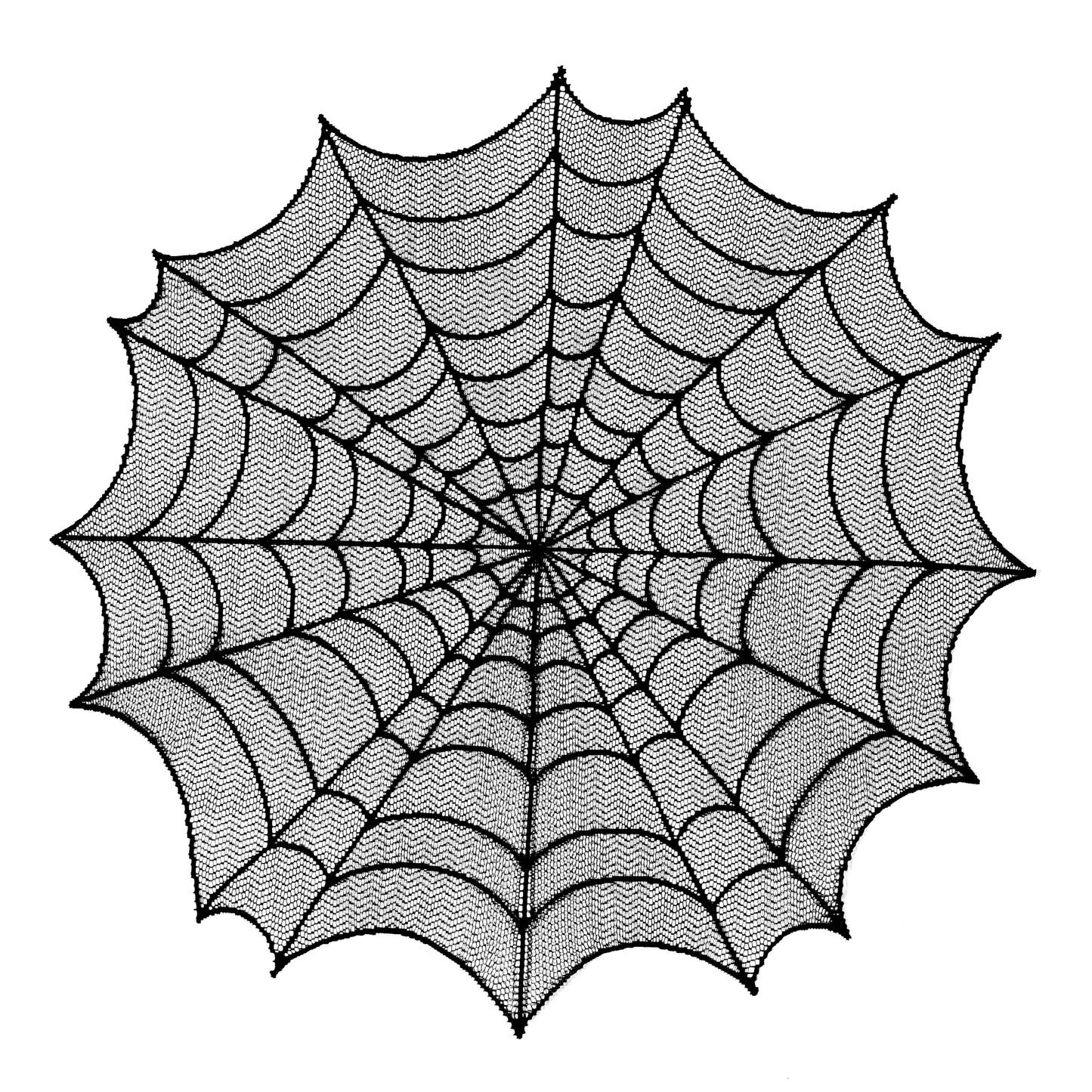 30" Round Tablecloth - Halloween Spider Web - Black