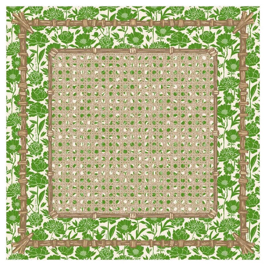 Mahjong Gaming Mat - Jade Peonies