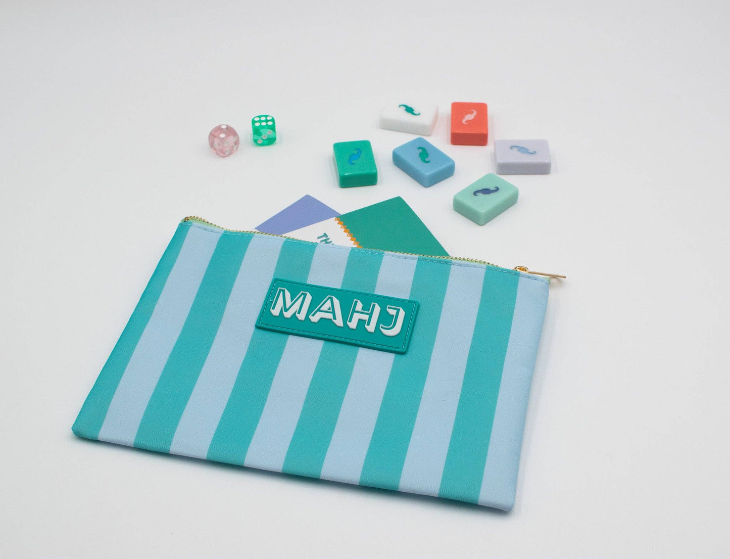 Premium Mahjong Card & Accessory Bag - Arrows- Red