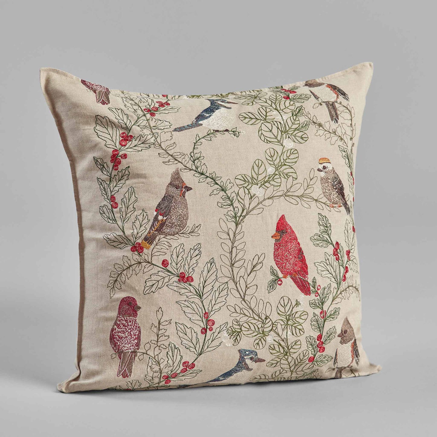Winter Birds Pillow with Insert