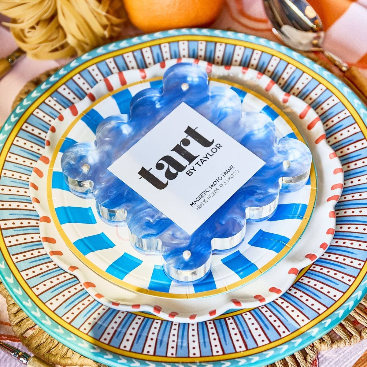 Mini Acrylic Picture Frame - Blue Marbled