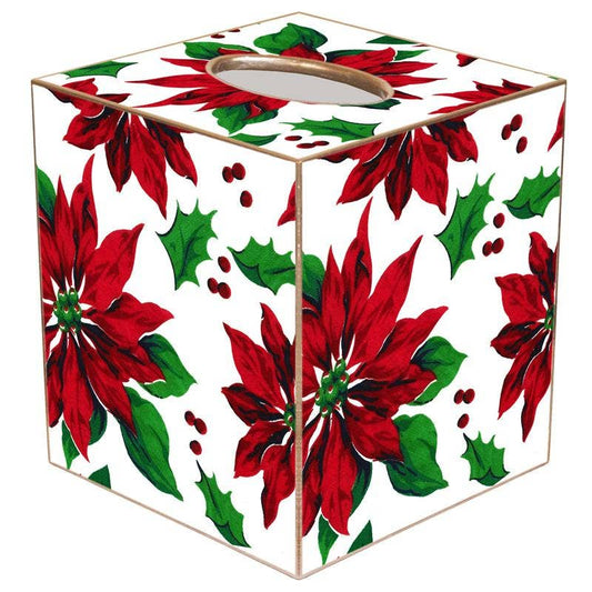 Tissue Box Cover - Vintage Poinsettia