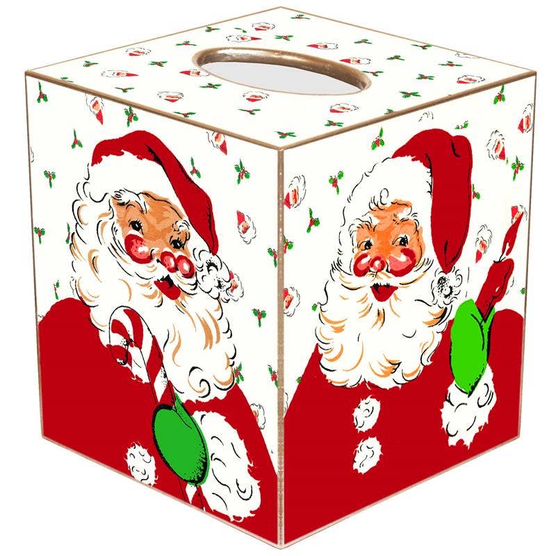 Tissue Box Cover - Happy Santas