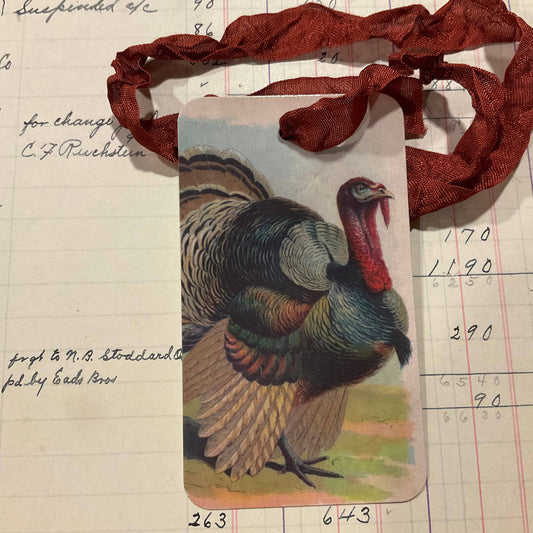 Pack of 3 Gift Tags with Crinkle Ribbon - Turkey