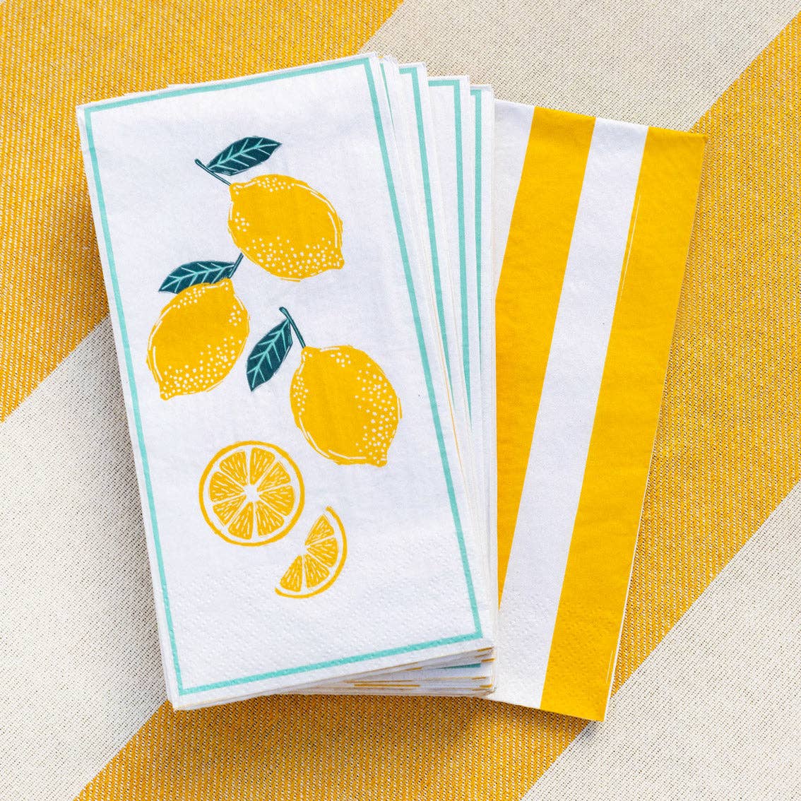 Lunch Paper Napkins  - Lemon - Pack of 16