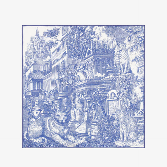 Square Scarf 65 - Piranesi - Blue