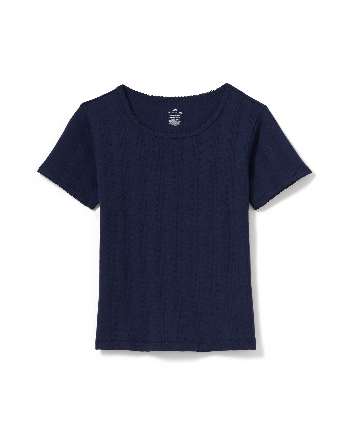 Pointelle T-Shirt - Navy