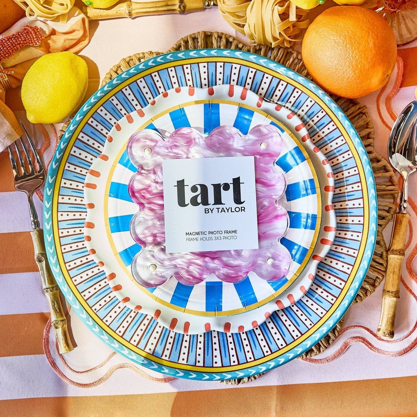 Mini Acrylic Picture Frame - Pink Marbled