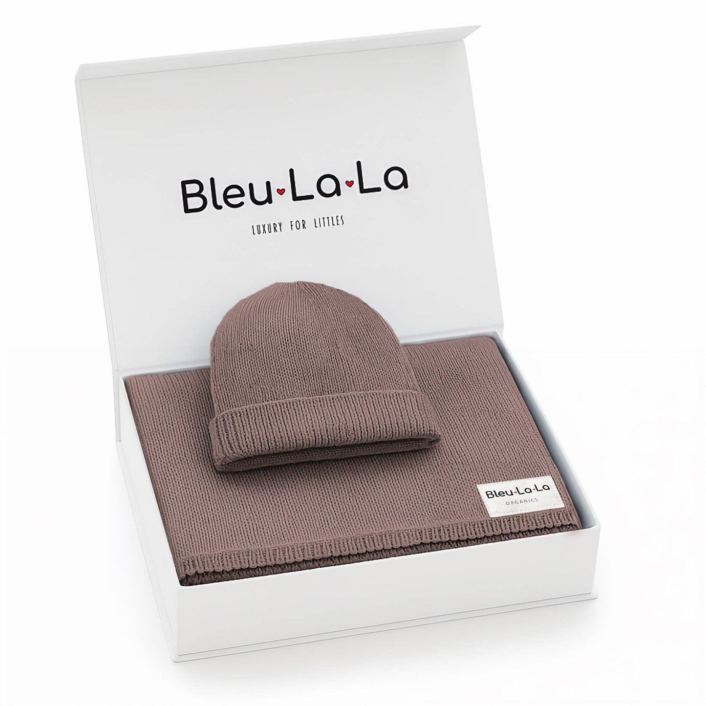 Cotton Knit Blanket + Hat Boxed Gift Set - Blush Pink - 100% Organic Cotton