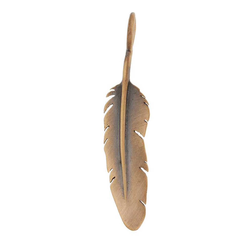 Sculptural Charm - 14k Gold Feather