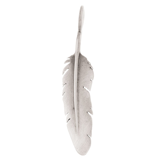 Sculptural Charm - Sterling Silver Feather