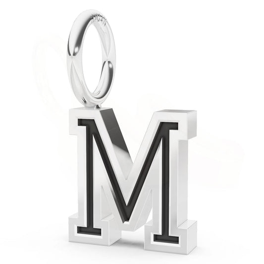 Silver Serif Free Hanging Initial Charm