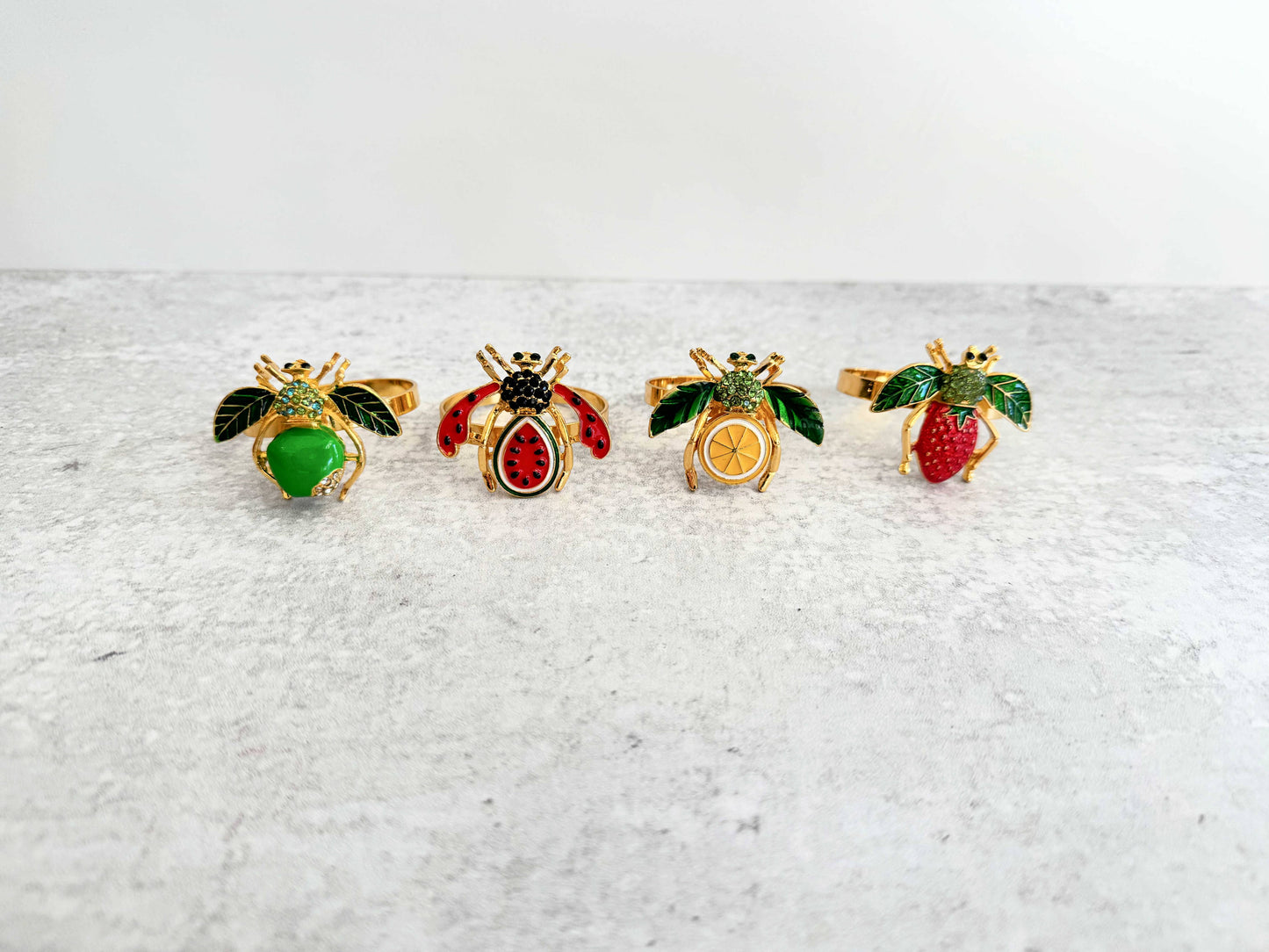 Napkin Rings - Fruit Fly - Set of 4