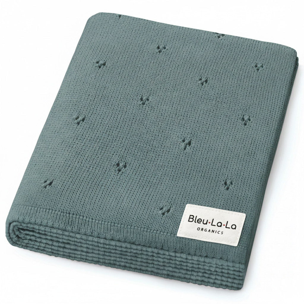 100% Organic Cotton Pointelle Swaddle Receiving Baby Blanket: Oatmeal