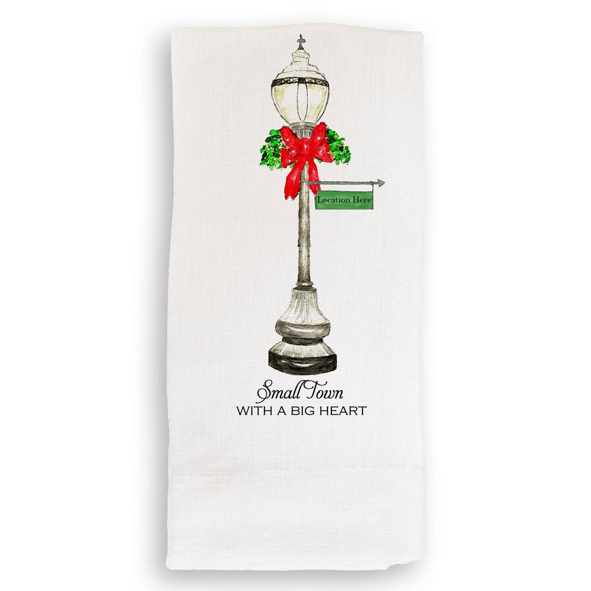 Hand Towel - Chargin Falls - Christmas Street Light - Natural