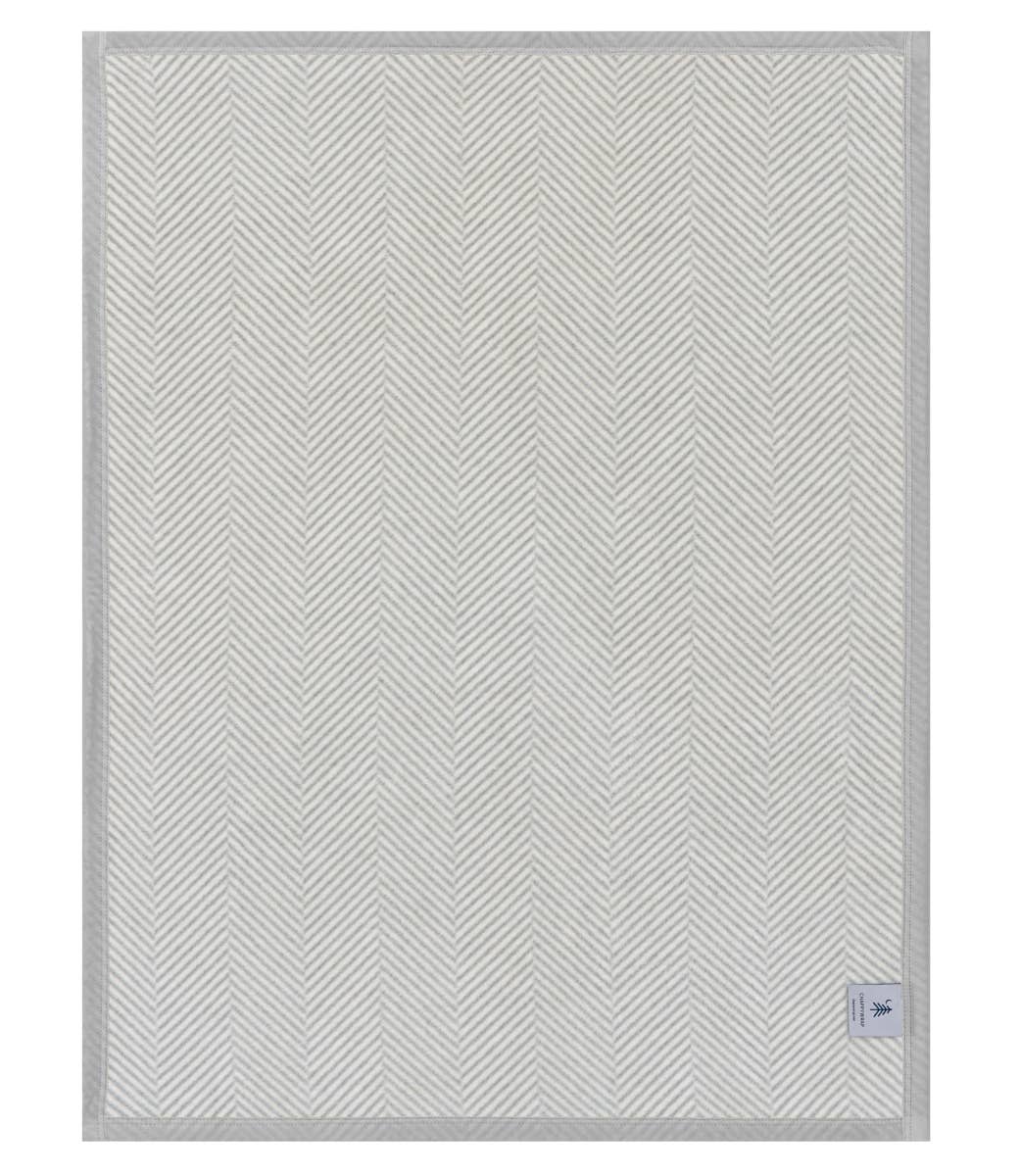 Harborview Herringbone Light Grey Blanket: Midi