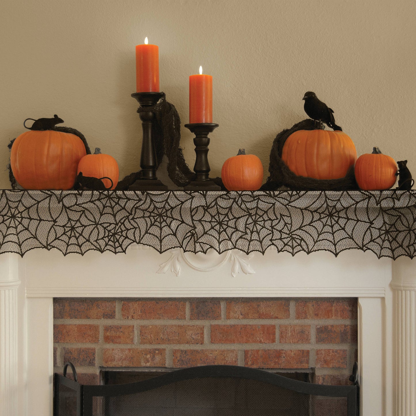 Table Runner - Halloween Spider Web - 20"x80"/Black