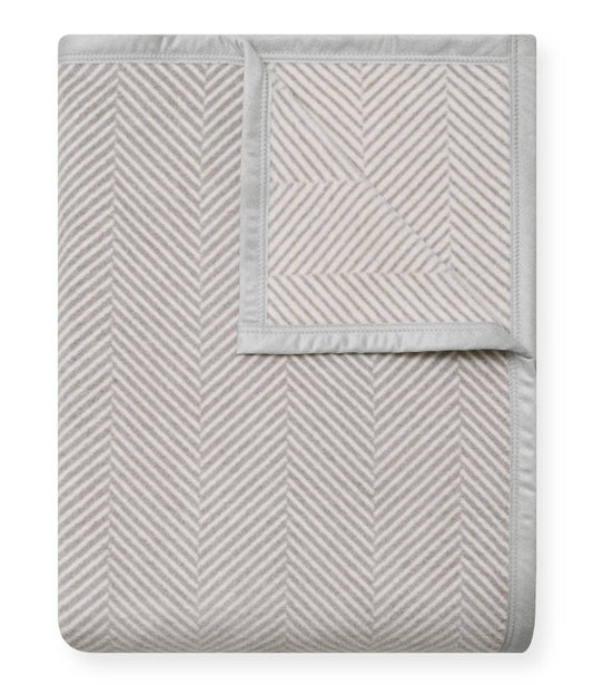 Harborview Herringbone Light Grey Blanket: Original