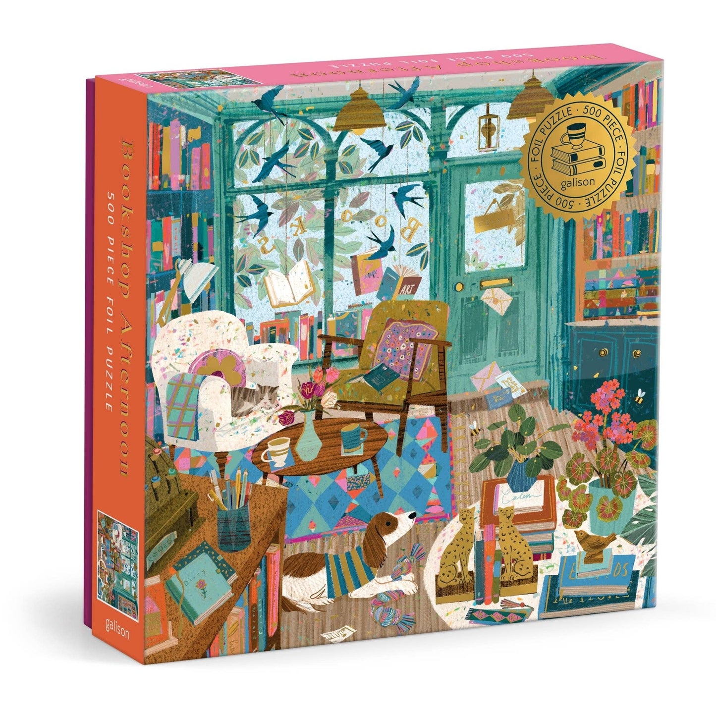500 Piece Foil Puzzles - Bookshop Afternoon