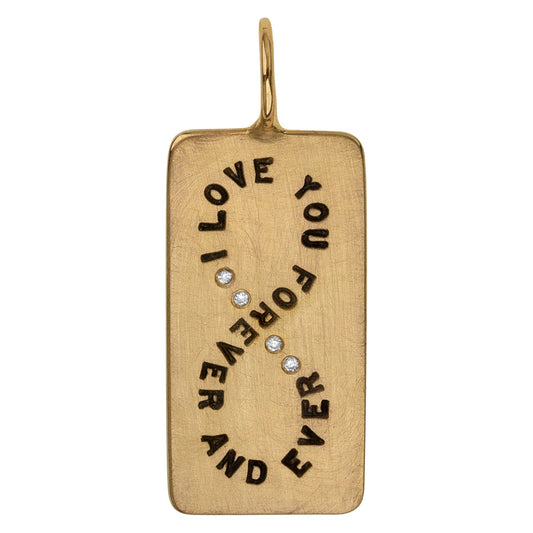 14k Gold Love You Forever Infinity ID Tag