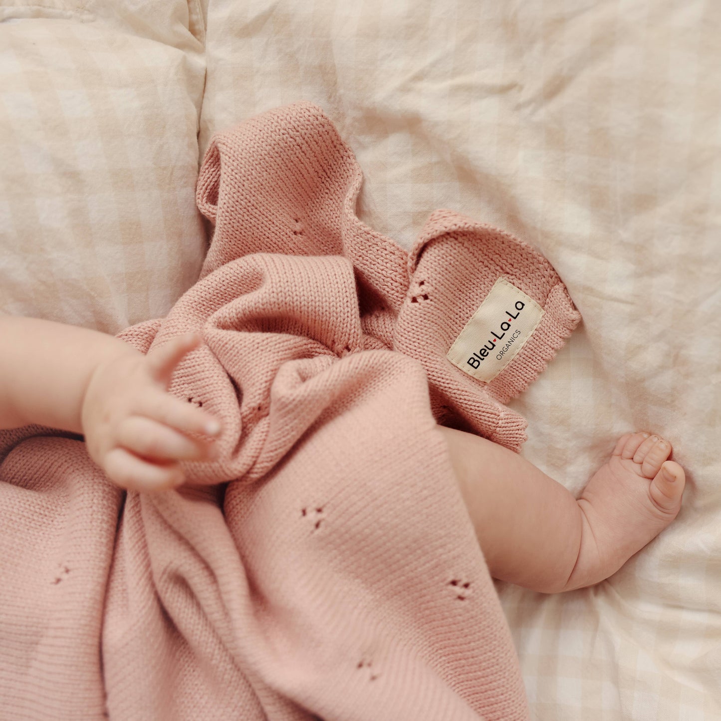 100% Organic Cotton Pointelle Swaddle Receiving Baby Blanket: Powder Blue