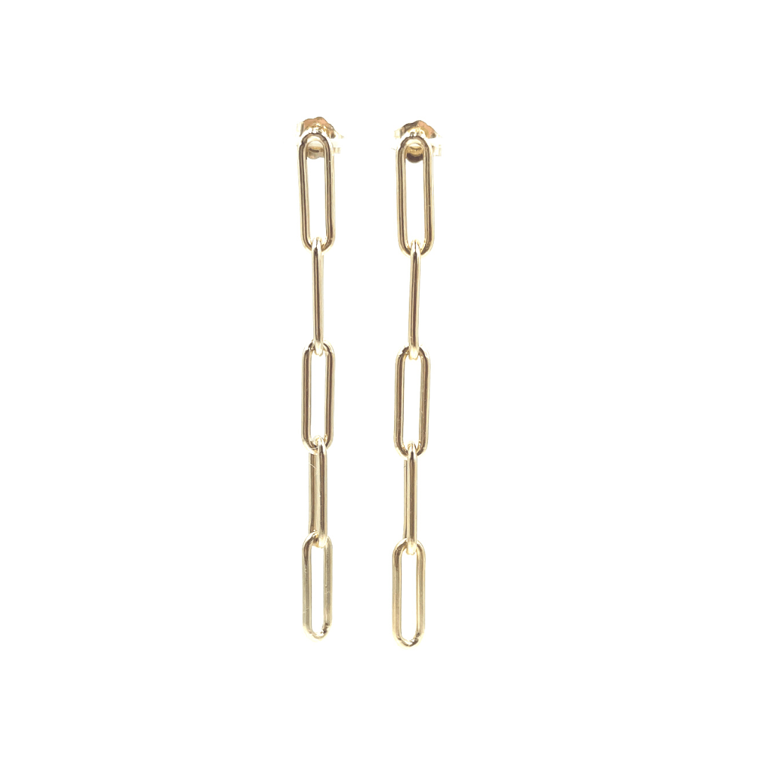 Paperclip Chain Gold Filled Stud Earrings
