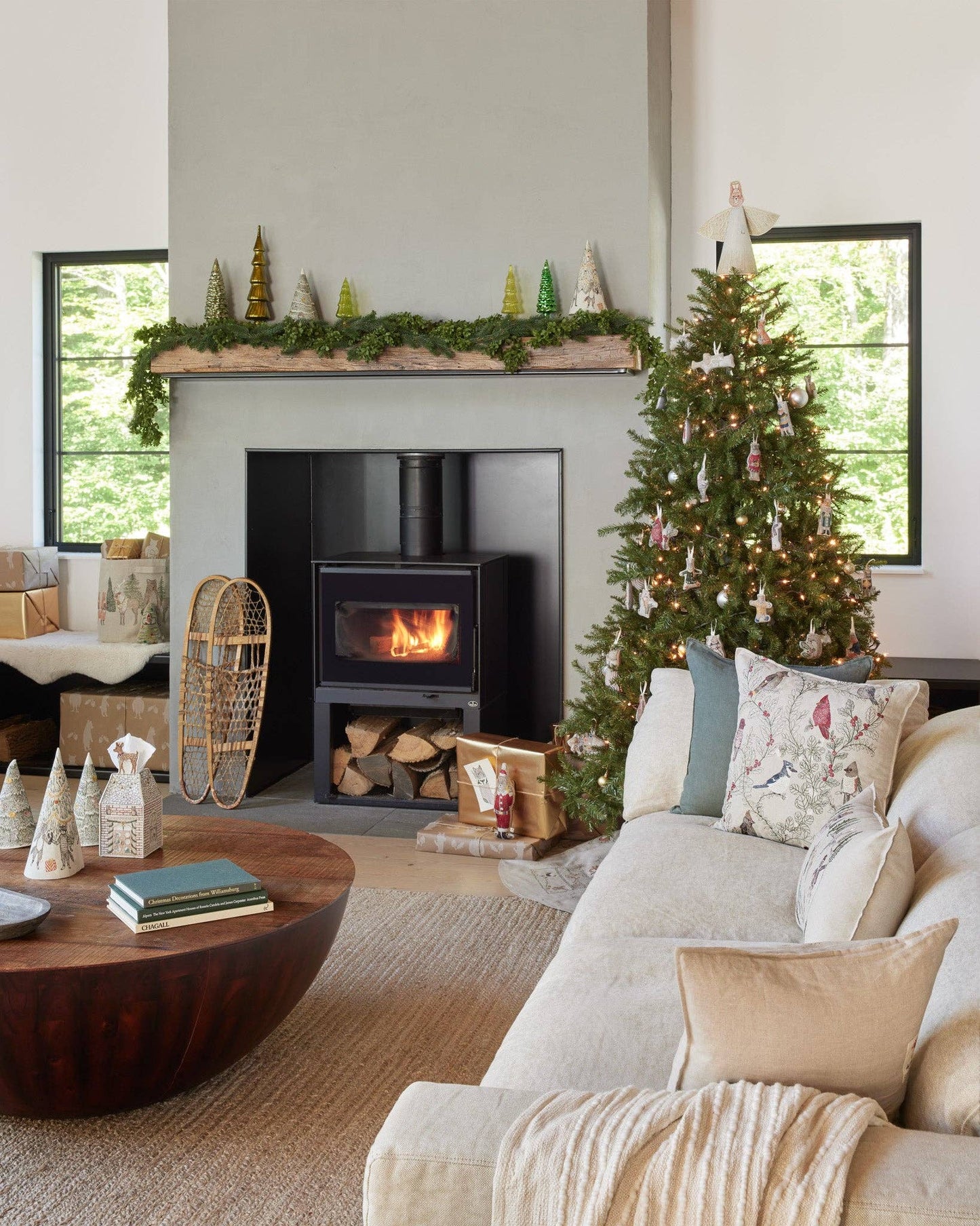 Winter Birds Pillow with Insert