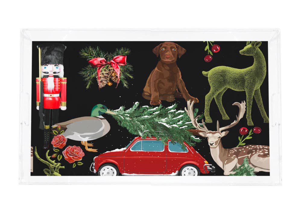 Acrylic Tray - Ultimate Christmas - Black - 12.5"W x 7.75"D x 2"H