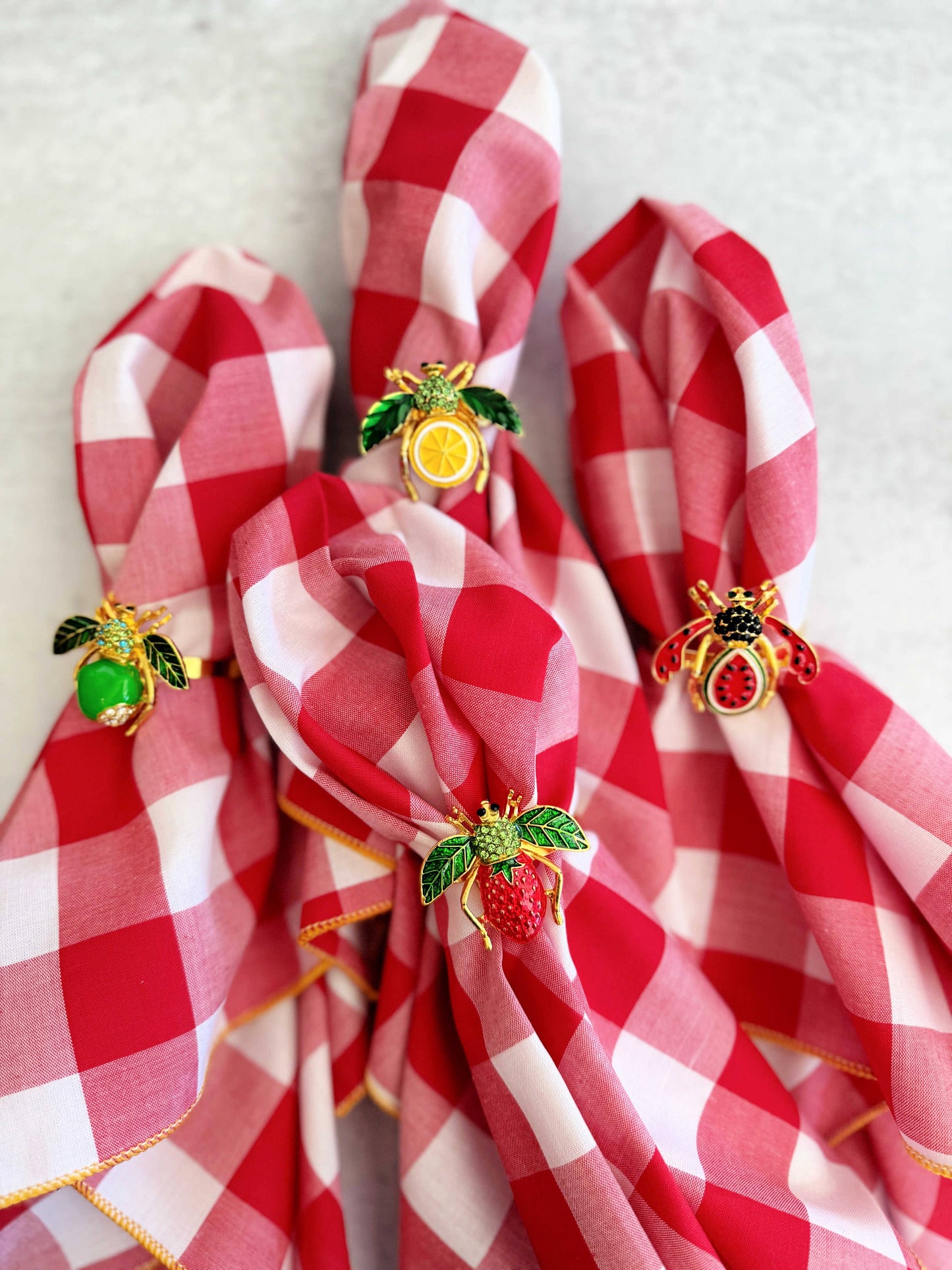Napkin Rings - Fruit Fly - Set of 4