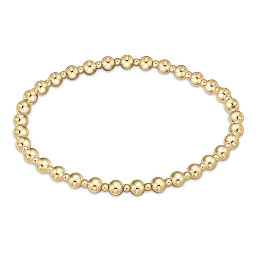 Extends - Classic Grateful Pattern 4mm Bead Bracelet - Gold