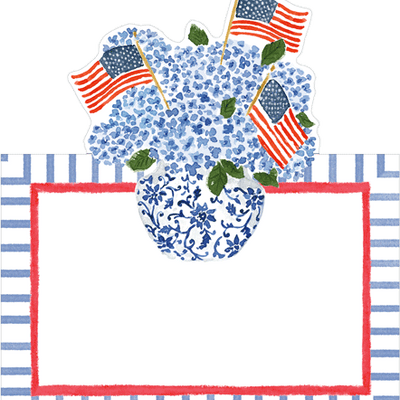 Place Cards - Flags And Hydrangeas