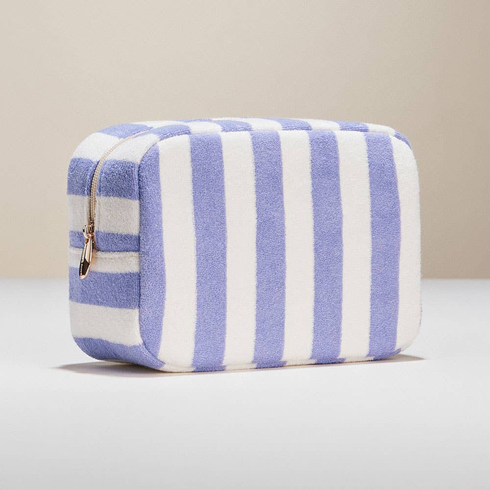 Striped Pattern Cosmetic Pouch Bag: Pink