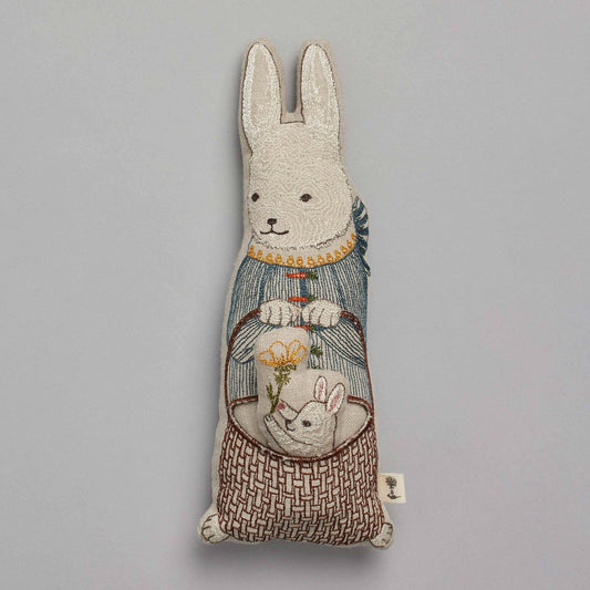 Bunny Shaped Pillow with Baby Bunny