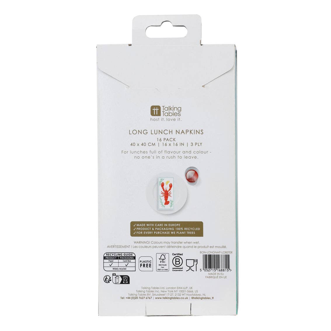 Lunch Paper Napkins - Lobster - Pack of 16